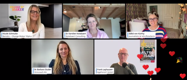 Screenshot von den Podiumsgästen/-innen